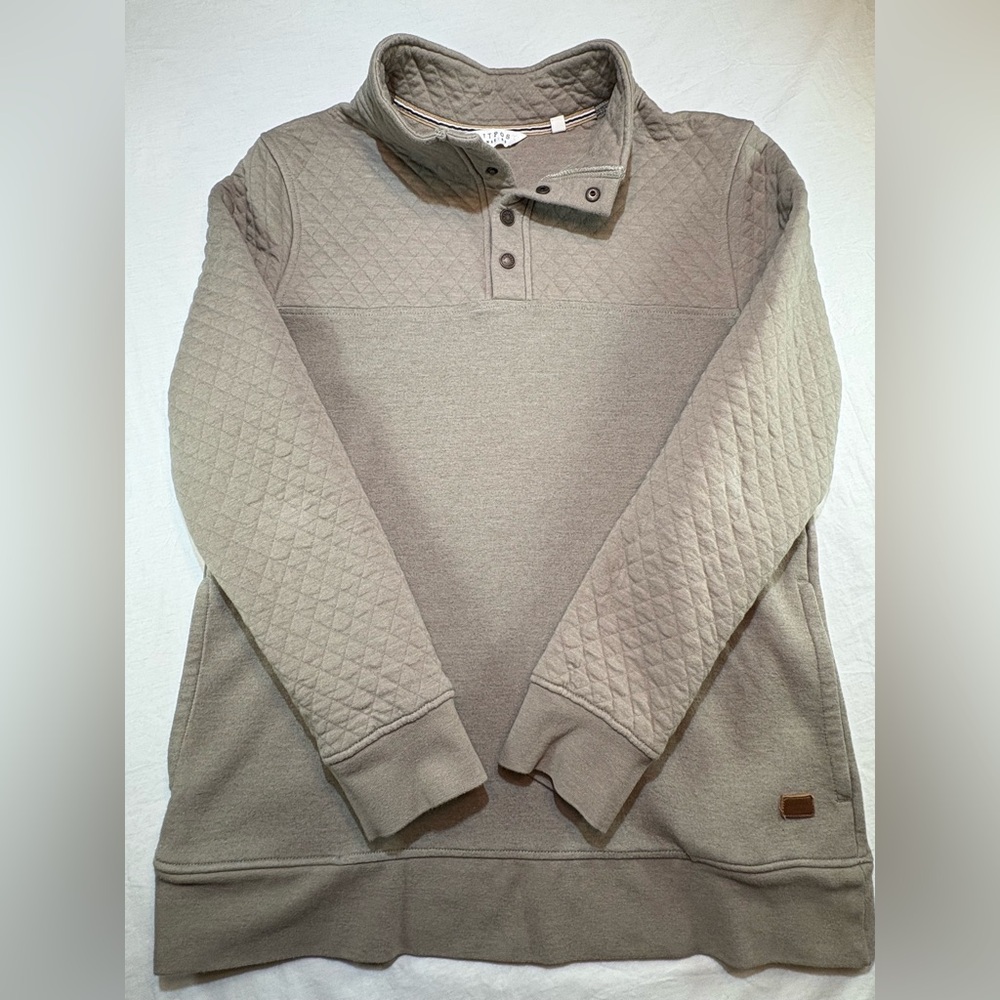 Outpost Makers Pullover Olive Quilted Mens Large